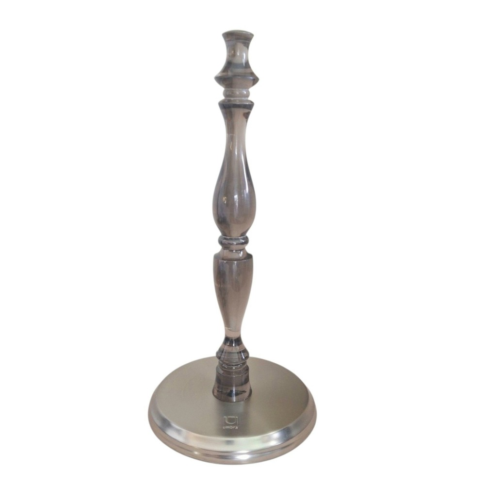 Vintage Umbra‎ Smoked Lucite Stainless Baluster Paper Towel Holder